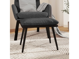 Vidaxl Apoio De Pés 45x29,5x35 Cm Tecido/couro Artificial Cinza-escuro