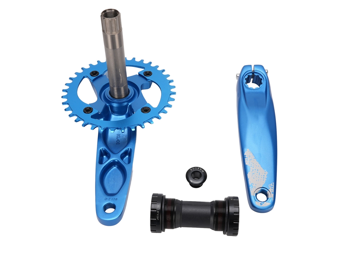 Conjunto de Mancais Mali, com engrenagem 36t, integrado, oco, para MTB e road bike, alumínio azul | S/MARCA