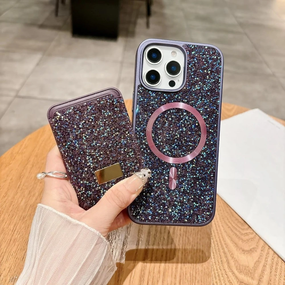 (roxo, Iphone 14 Pro) Capa Para Celular Com Compartimento Magnético Para Cartão, Compatível Com Iphone, Capa Protetora À Prova De Choque.