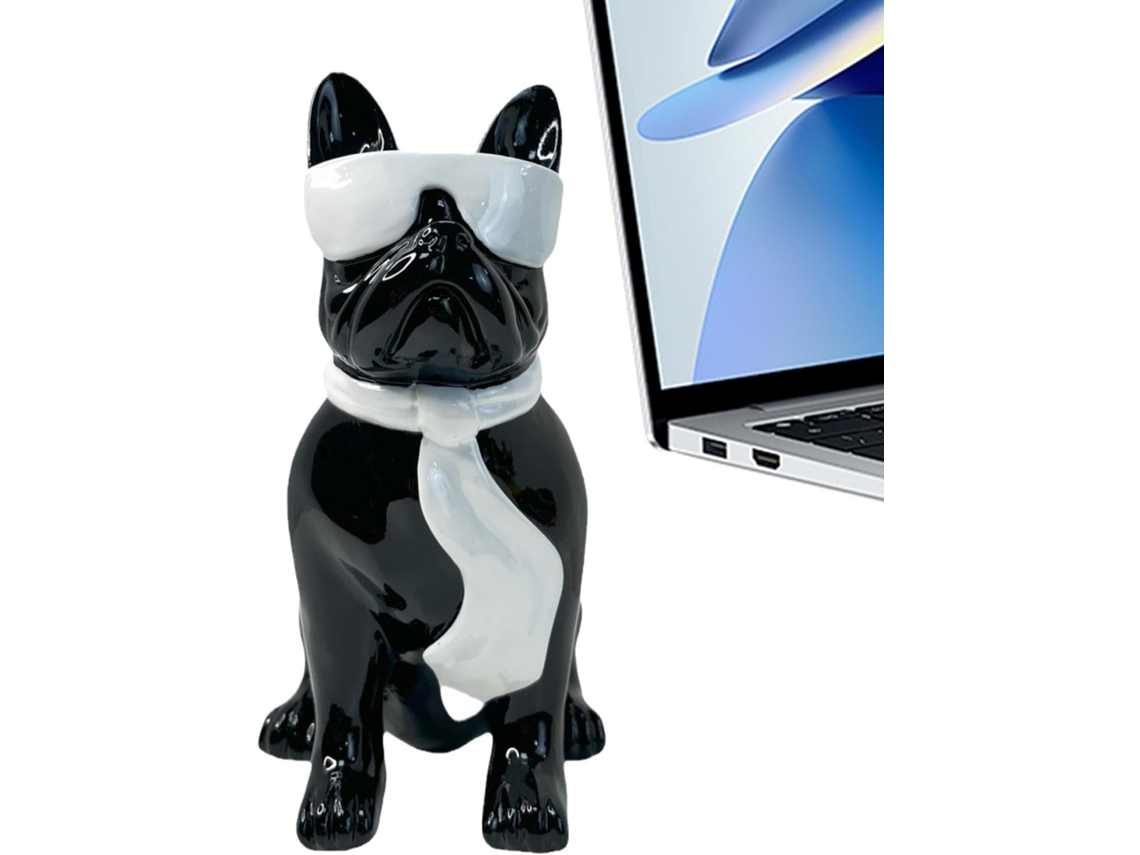 Escultura De Bulldog Sentado | Decoração De Mesa Em Resina | Para Casa