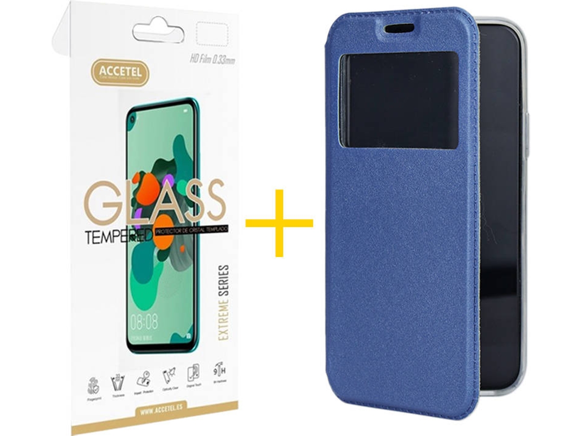 Kit Capa e Película Apple iPhone 11 Pro ACCETEL Gandy Flip (Azul)