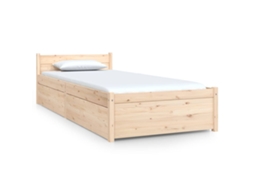 Bed Frame, Bed Frames Vidaxl Marrom Madeira (75 X 190 Cm)