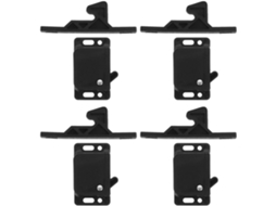 Conjunto De 4 Ganchos Fixação Para Armários, Com Aplicação Em Vários Cômodos, Material Abs Preto, Design De Montagem