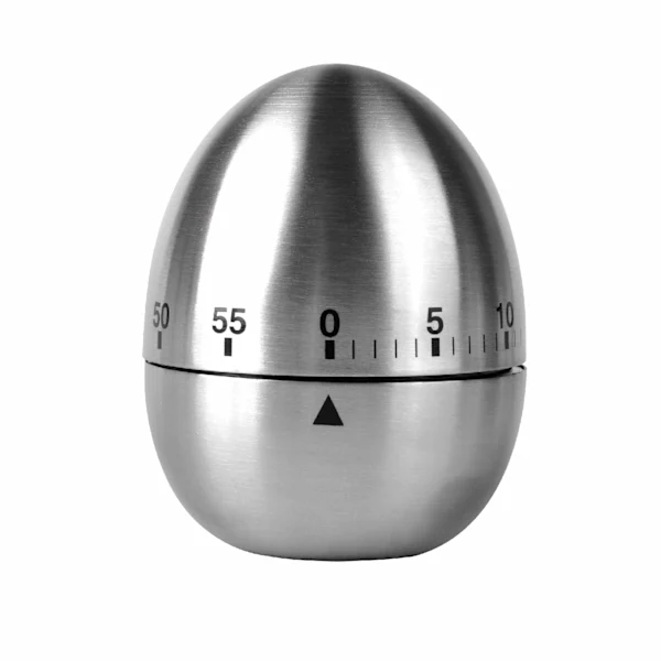Temporizador De Cozinha Mecânico Para Ovos, Em Aço Inoxidável Prateado