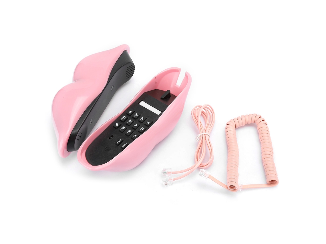 Aetheria telefone Fixo de Mesa com Forma de Lábios Rosa Estilo Europeu Criativo para Casa