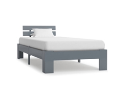 Vidaxl Estrutura De Cama 100x200 Cm Pinho Maciço Cinzento