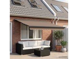 Vidaxl Toldo Retrátil Cinzento-acastanhado 300 X 250 Cm