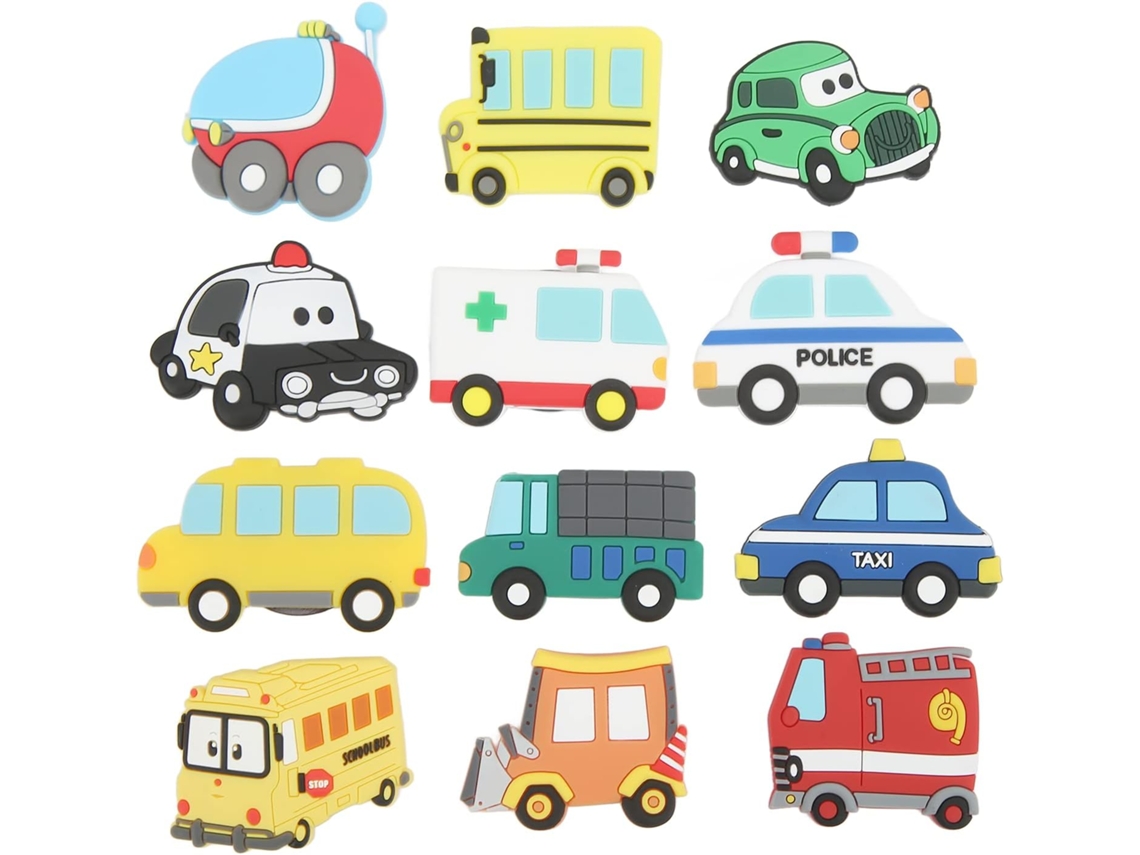 Ímãs De Geladeira Silicone Macio 3d Para Carro 12 Modelos Educativos Crianças
