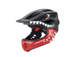 Capacete Infantil ROCKBROS com queixeira removível, tamanho S 48-52cm, cor preto com tubarão