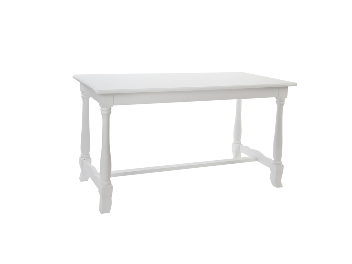 Mesa de Jantar de Madeira Branca, 180x90x80cm ALEXANDRA HOUSE LIVING