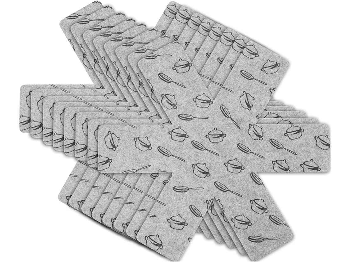 Protetores de panelas, conjunto de 8 unidades em 3 tamanhos, 38/35,5/26cm AQUAFORGE