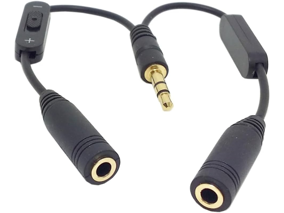 Adaptador De Áudio Com Conector De Plástico, 2 Entradas De 3