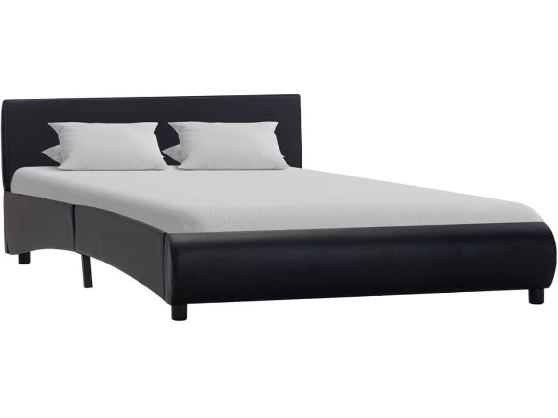 Bed Frame, Bed Frames Vidaxl Preto Couro Artificial (120 X 200 Cm)