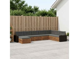 Vidaxl Conjunto De Sofás Para Exterior 8 Unid. Natural E Antracite