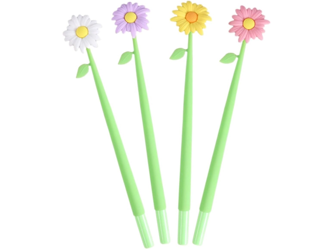Conjunto De 4 Canetas Gel Criativas Em Formato Flor Da Doitool,
