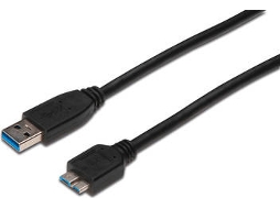 Cabo USB DIGITUS USB A/Micro-USB B 0.25 m Macho Preto