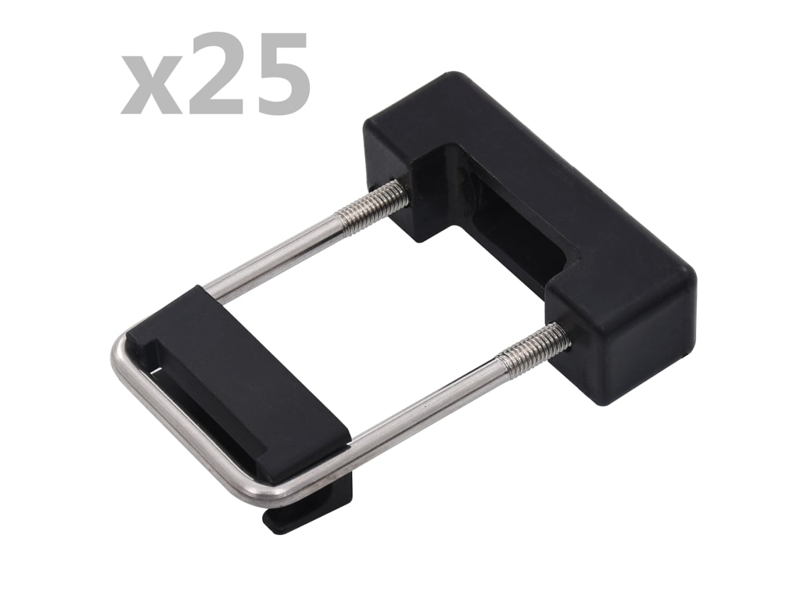 Vidaxl Conetor Em U C/ Plástico P/ Postes Cercas 60x40 Mm 25 Conjuntos