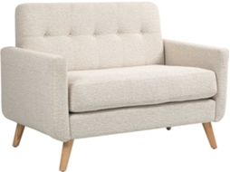 Sofá 2 Lugares Poliester, Melamina de Madeira e Espuma Cor Bege 114x71x82 cm Homcom