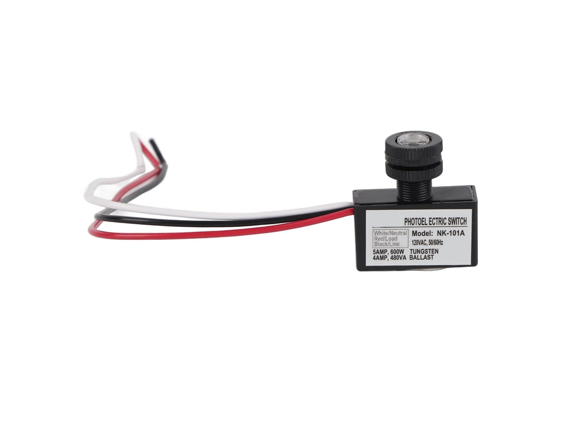 Evgatsauto Sensor De Luz Automático, Interruptor De Controle Por Fotocélula Com Liga Desliga Automático Para Lâmpadas