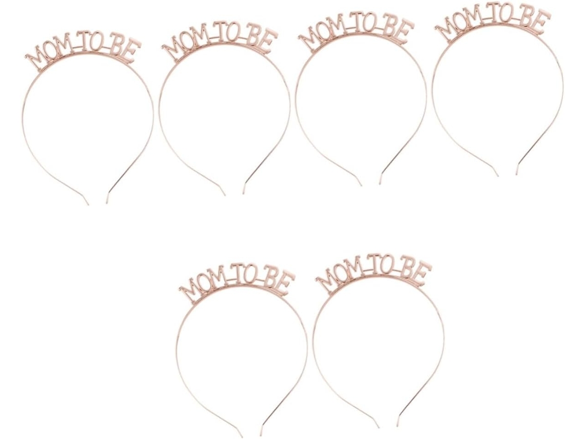 Conjunto De 6 Peças De Tiaras Para Futura Mamãe, Elegante Acessório Dourado Rosê Para Chás De Bebê E Comemorações.