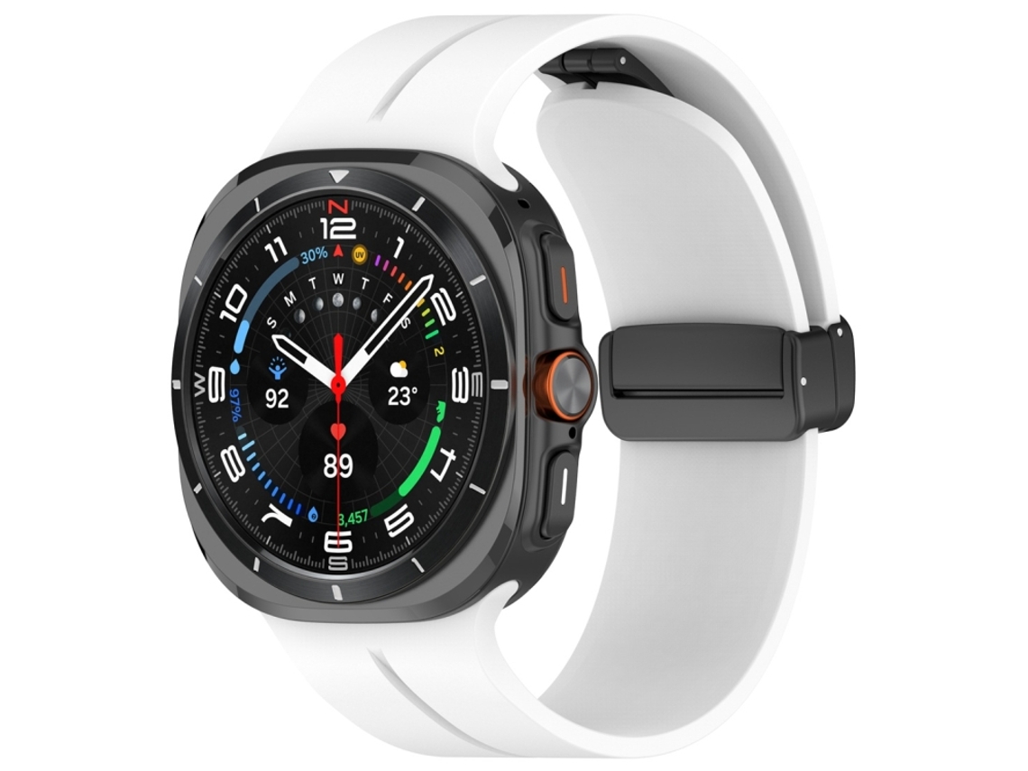Bracelete Silicone Fivela Magnética Branca para Redmi Watch 6/5/4 XIAOMOYU
