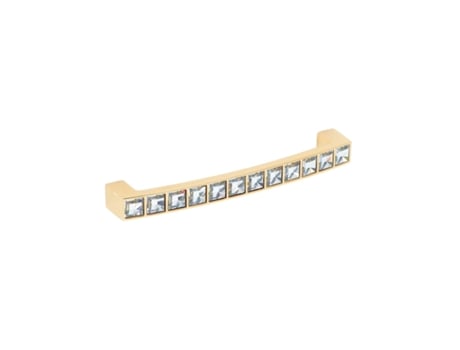 Puxador para Móveis Liga de Zinco/Cristais. Estilo Luxo. Distância Central 128. Banhado a Ouro HARDWAREXCHANGE