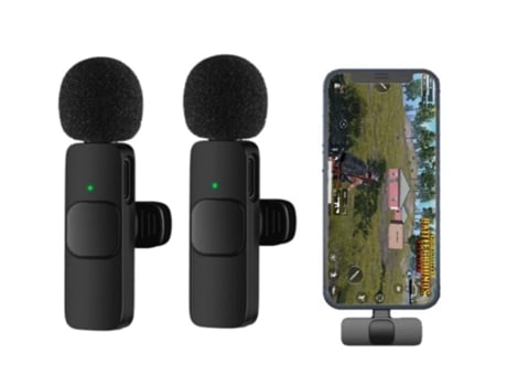 Kit 2 mini microfone  Wireless Gamer com redução de ruido e baixa latência para Iphone 12 Pro Max