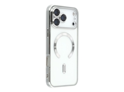 Capa Para Iphone 17 Pro Magsafe Em Tpu Eletrorevestido Prateado