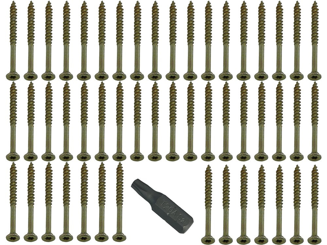 Kit Completo Para Projetos "faça Você Mesmo" Com 100 Parafusos Torx Para Madeira, 4 X 50 Mm