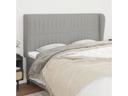 Vidaxl Cabeceira Cama C/ Abas Tecido 203x23x118/128 Cm Cinzento-claro