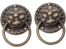 Puxadores De Armário Vintage Com Cabeça De Tigre, 2 Peças, Estilo Retrô, Em Cobre, Para Gavetas, Armários E Móveis