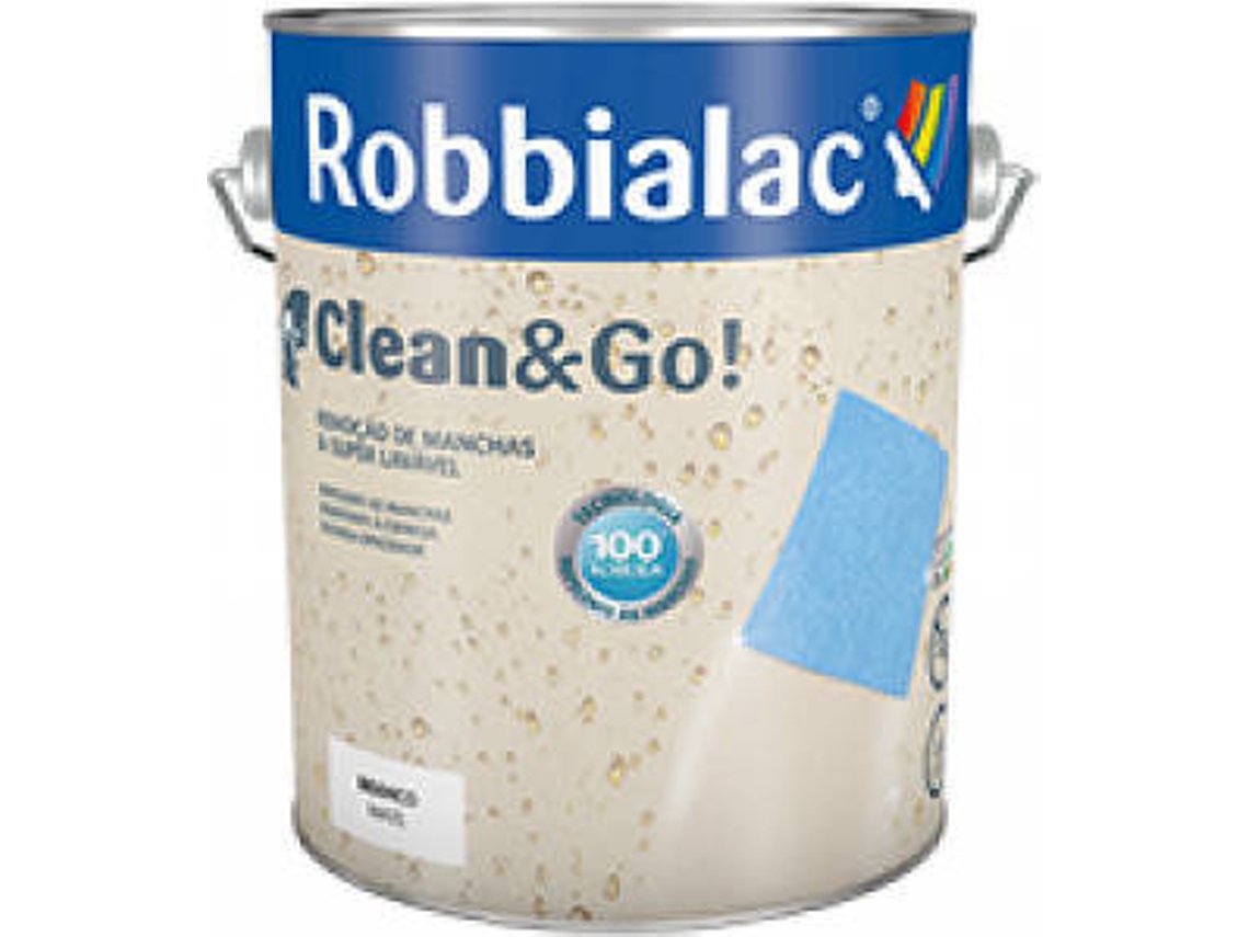Tinta Aquosa Mate ROBBIALAC Clean & Go (Branco - 4 L)