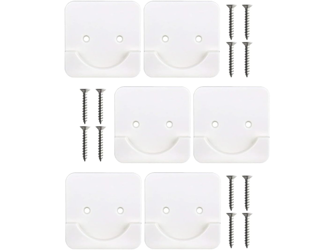 Patkaw Conjunto De 6-suportes Parede Adesivos Para Barra Chuveiro Em Abs Reforçado Com Superfície Lisa Sala Estar