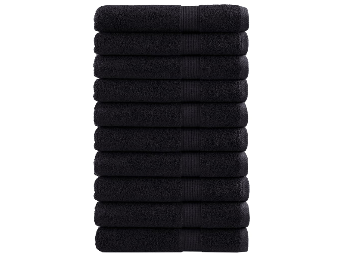 Vidaxl Toalhas De Sauna Premium Solund 10 Pcs 80x200 Cm 600 Gsm Preto