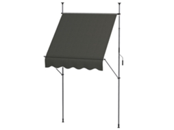 Toldo Retrátil Manual, 1,5x1,2x2,1 m, Inclinação, Cinza ORBITRA COMMERCE