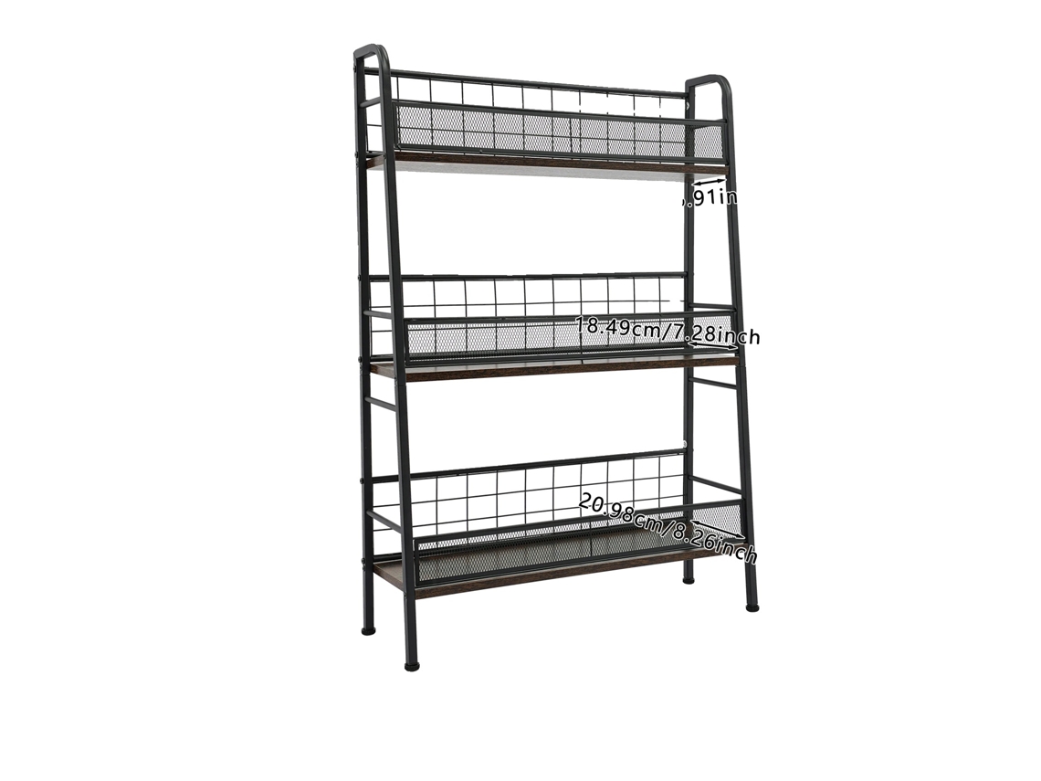 Prateleira Para Discos, Design De 3 Andares, Construção Durável, Preto Oem