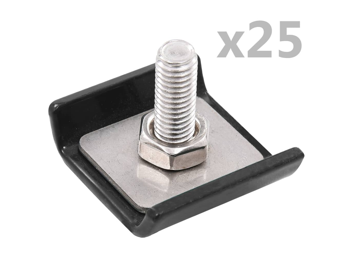 Vidaxl Conector De Redes De Vedação 25 Conjuntos Antracite