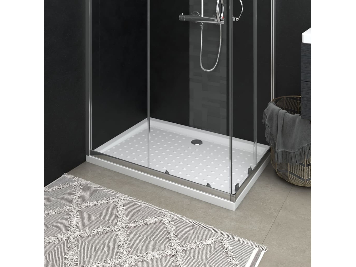 Vidaxl Base De Chuveiro Com Pontos 70x100x4 Cm Abs Branco