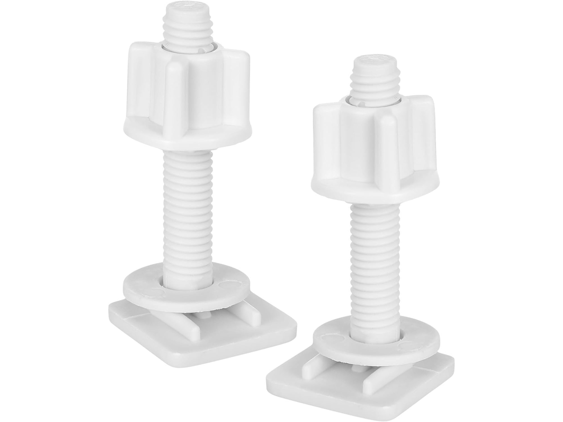 Conjunto De 2 Peças Parafusos E Porcas Para Assento Sanitário Plástico Branco Veemoon, Fácil De Instalar E Que Fixa A