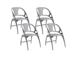 Sillas Plegables Para Interior Y Exterior Beliani Nemi De Polipropileno Gris 59x53x80
