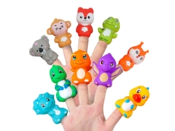 10 Peças Bonecos De Dedo De Animais Pvc Coloridos Brinquedos Educativos Para Crianças