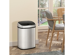 Cesto De Lixo Automático 58l Com Sensor Infravermelho, Higiênico, Grande, Aço Inoxidável Prata, 40,9x28,9x68 Cm Quenty