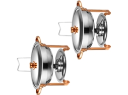 Pratos Redondos De Aço Inoxidável Com Tampas, Ideais Para Catering E Todos Os Tipos De Festas, Fáceis De Usar.