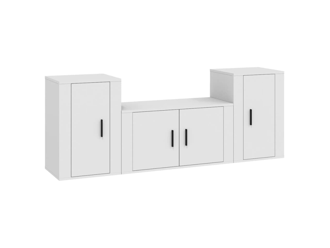 Tv Cabinet Set, Tv Cabinet Sets Vidaxl Branco Madeira Processada (n/a)