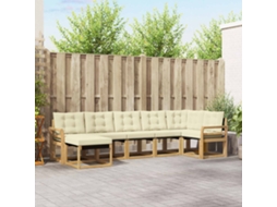 Vidaxl Conjunto De Sofás Para Exterior 7 Unid. Branco E Creme