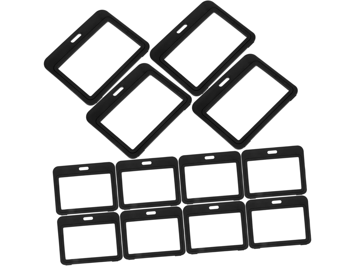 Lurelia Porta-cartões Transparente Horizontal Dupla Face Em Plástico Preto Pacote Com 12 Unidades Para Escritório