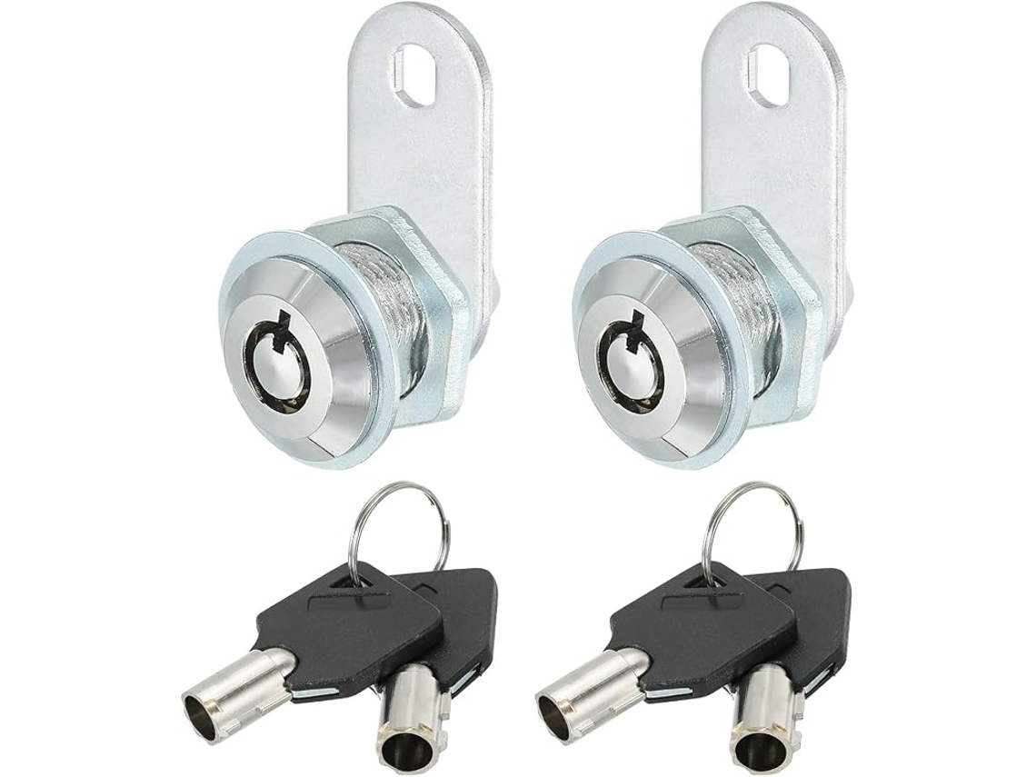 2 X Bloqueio De Móveis Com Fechaduras De Gaveta Chave De 5/8 Polegadas (16 Mm)