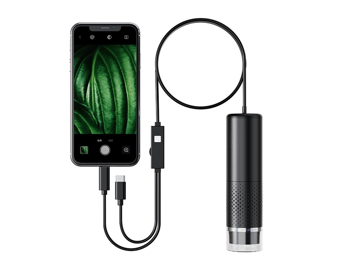 Lupa 1600x Com 8 Leds Ajustáveis Para Aparelhos Ios E Android Elysve
