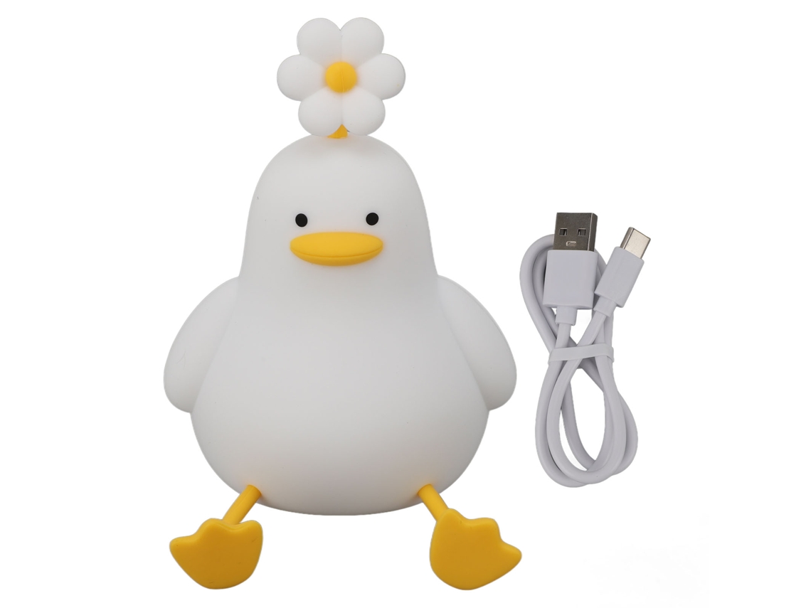 Luz Noturna de Pato Silicone Carregável 1200mah com 3 Níveis de Brilho para Quartos | S/MARCA