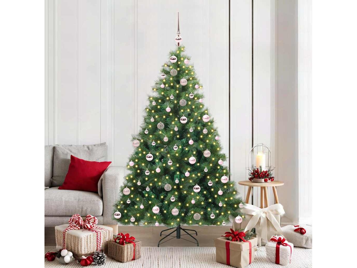 Vidaxl Árvore De Natal Artificial Com 300 Leds Verde 180 Cm Pe E Pvc